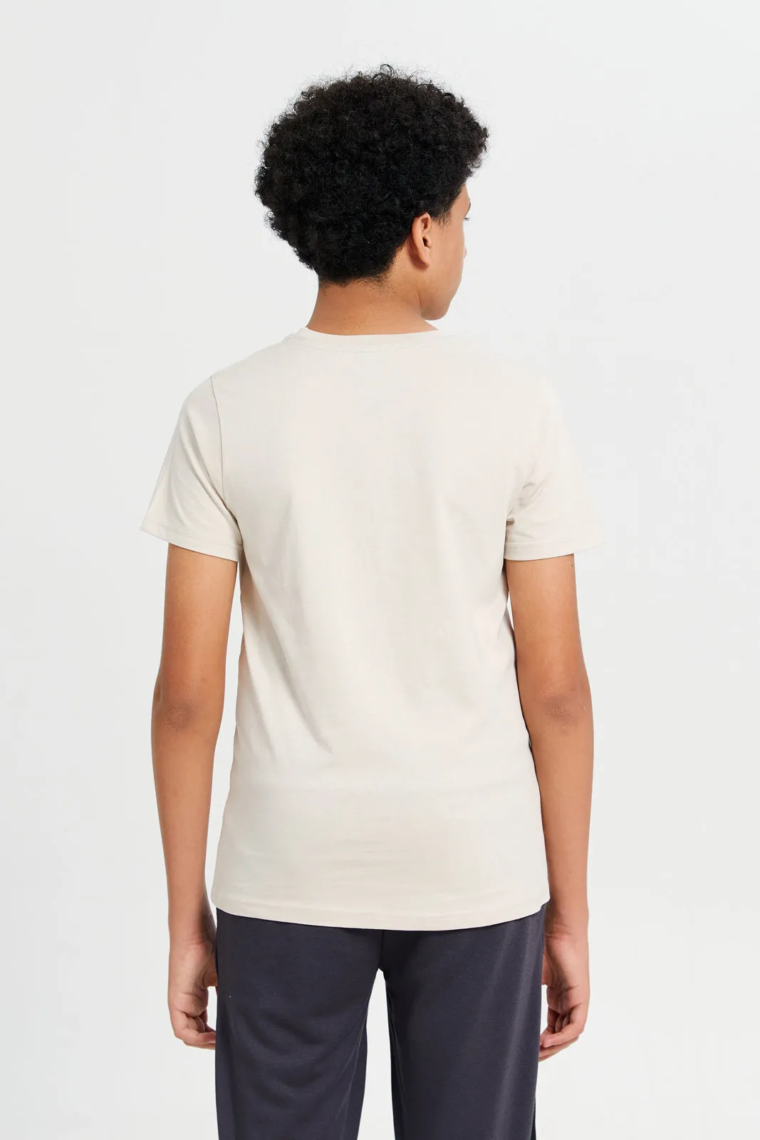 Senior Boys Beige Graphic T-Shirt (Wrong Image)