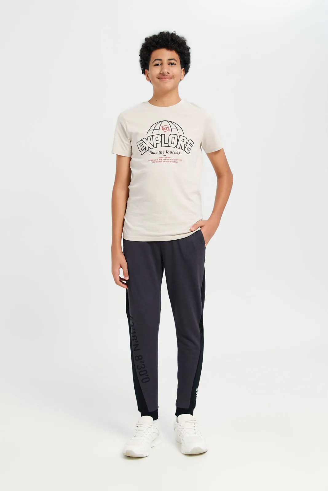 Senior Boys Beige Graphic T-Shirt (Wrong Image)