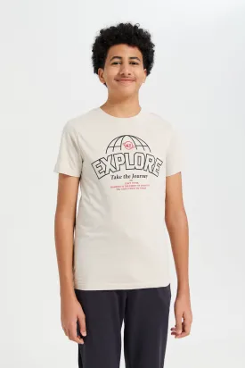 Senior Boys Beige Graphic T-Shirt (Wrong Image)