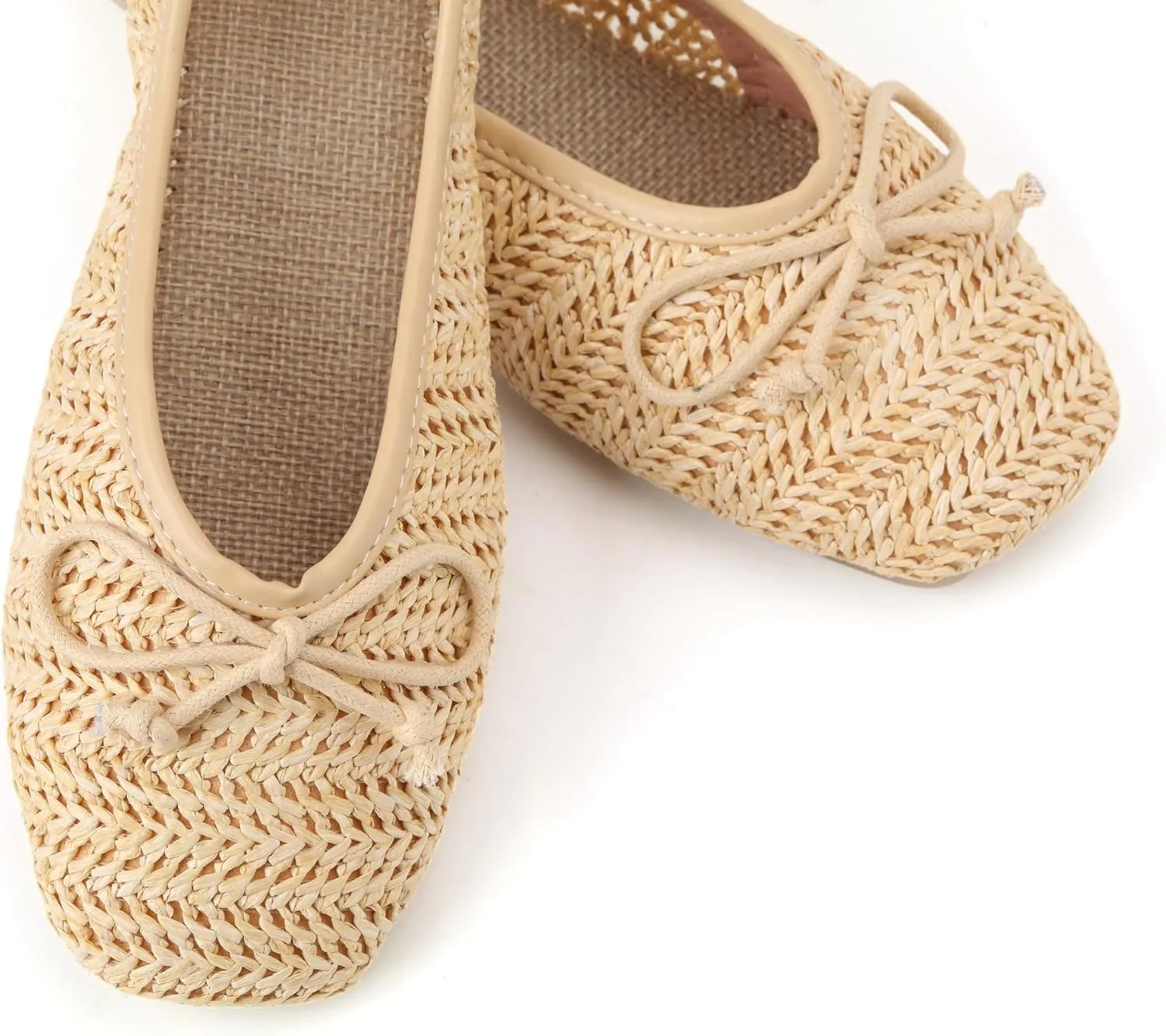 Womens Flat Shoes Round Toe Slip for Beach Knit Shoes Nature Ventilate