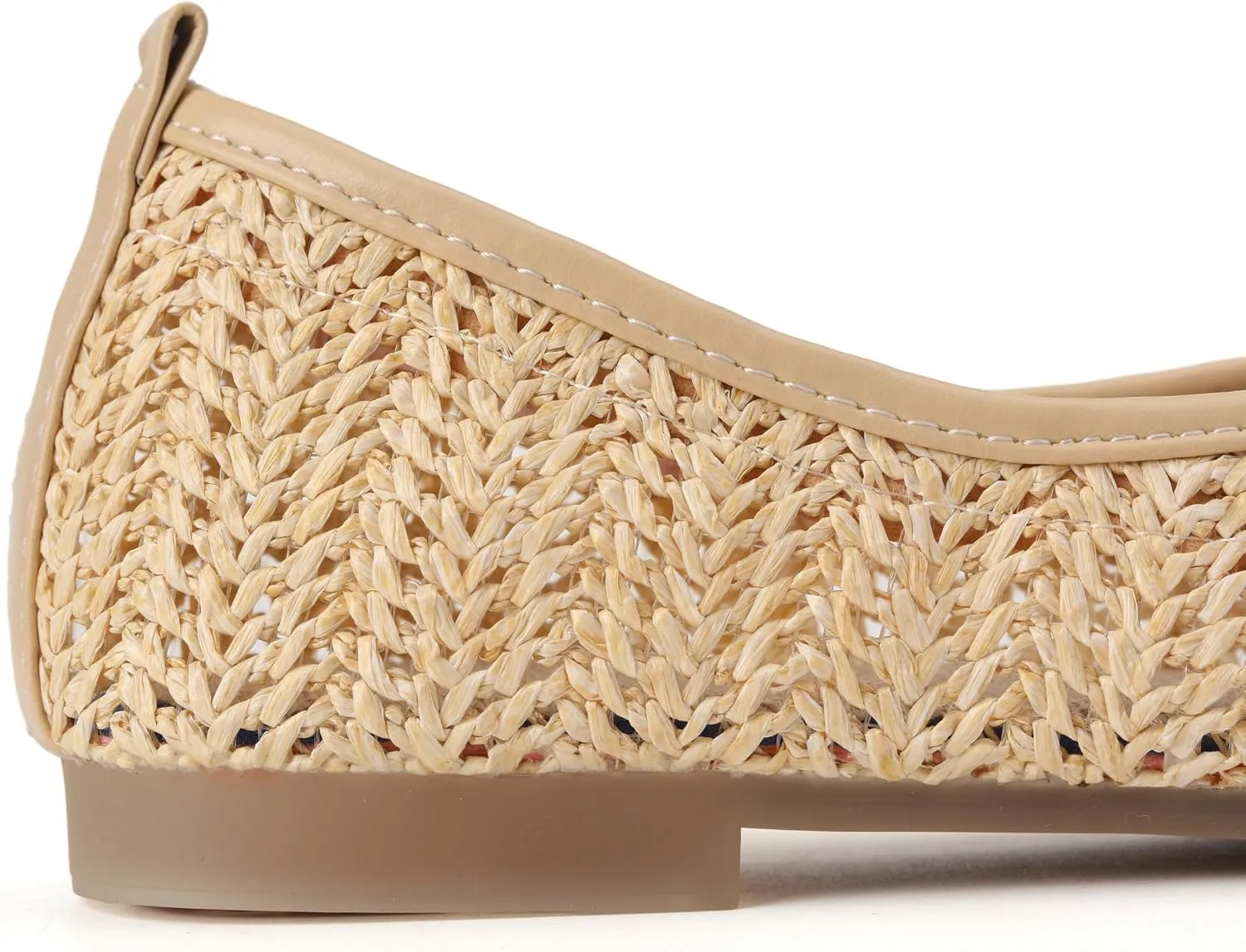 Womens Flat Shoes Round Toe Slip for Beach Knit Shoes Nature Ventilate
